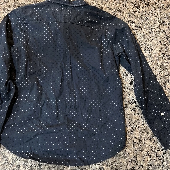 LOGG H&M Navy Dotted Long Sleeve Button Down Short Sz 8-9Y - Picture 5 of 5